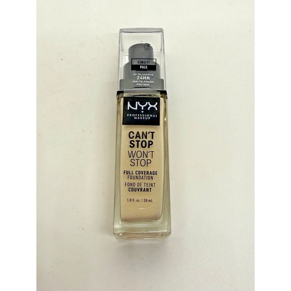 N Y X Foundation Full Coverage PALE Can’t Stop‎ Won’t Stop 1 FLOZ e 30mL New